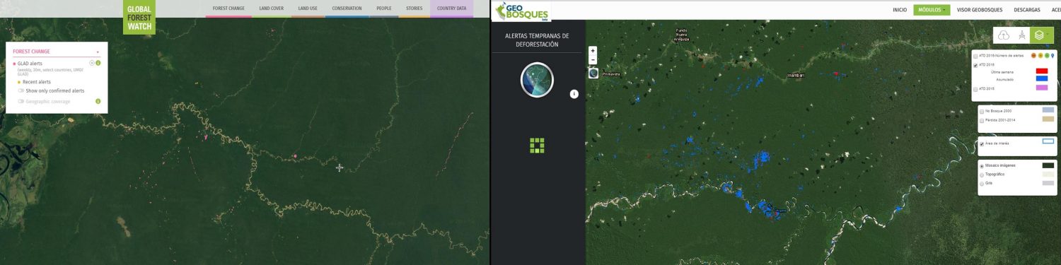 Imagen 40a. Datos: UMD/GLAD, WRI/GFW, PNCB/MINAM